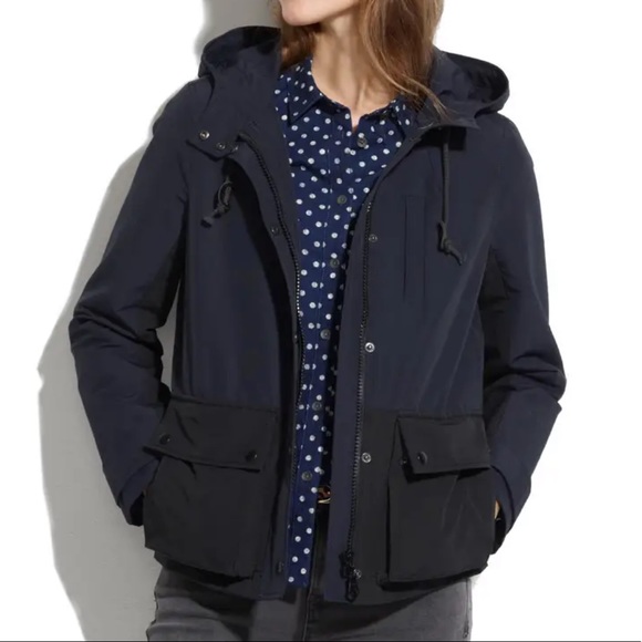 Madewell Jackets & Blazers - Madewell Navy All Weather Urban Hooded Anorak Jacket